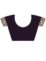 Purple Party Wear Satin Silk Embellished Saree - The Dori Store