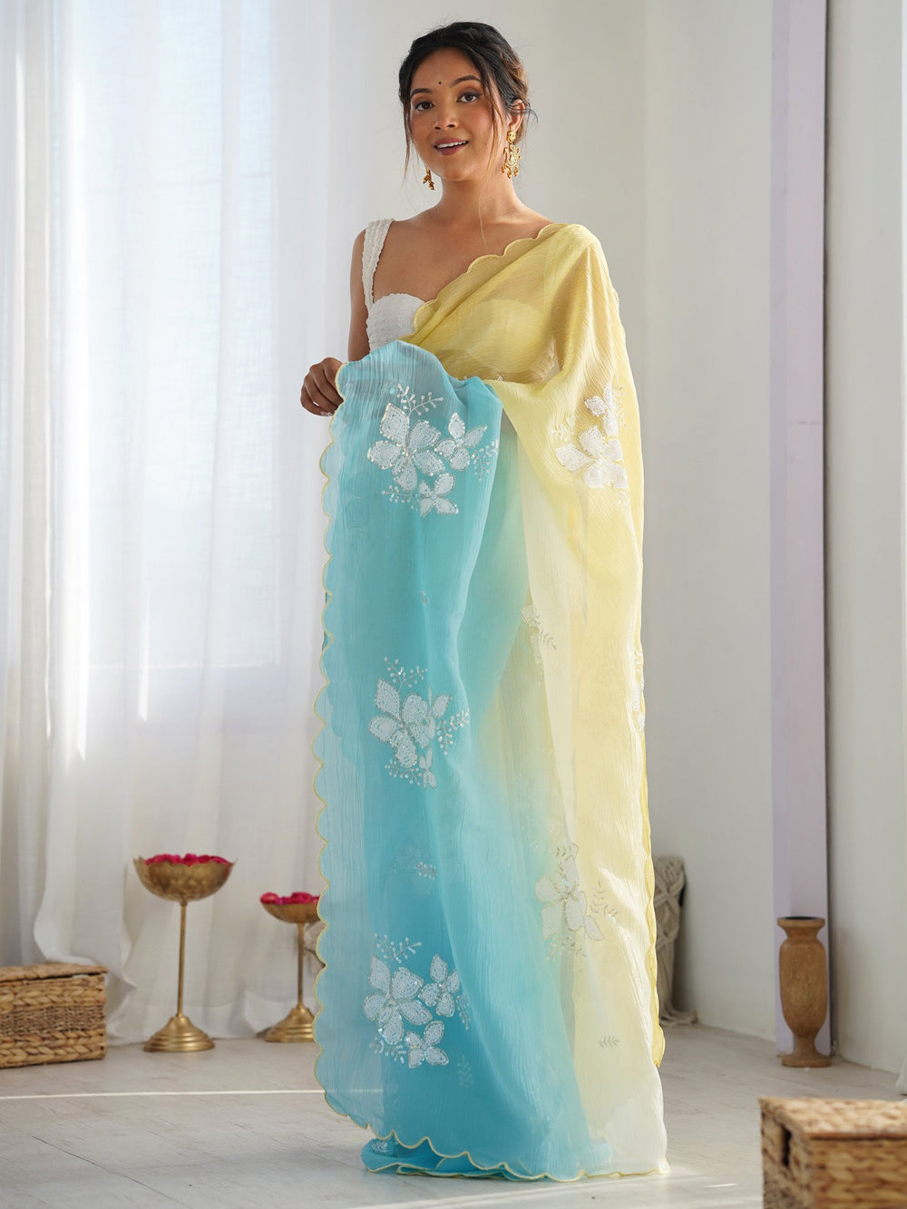 partywear designer saree for festive occasions