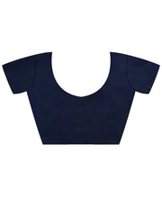 Navy Party Wear Paper Silk Embellished Saree - The Dori Store