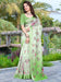 Green Light Sungudi Cotton Linen Digital Print Saree