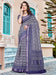 Purple Purple Sungudi Cotton Linen Digital Print Saree