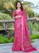 Pink Pink Sungudi Cotton Linen Digital Print Saree