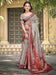 Grey Sea Block Print Cotton Linen Digital Print Saree
