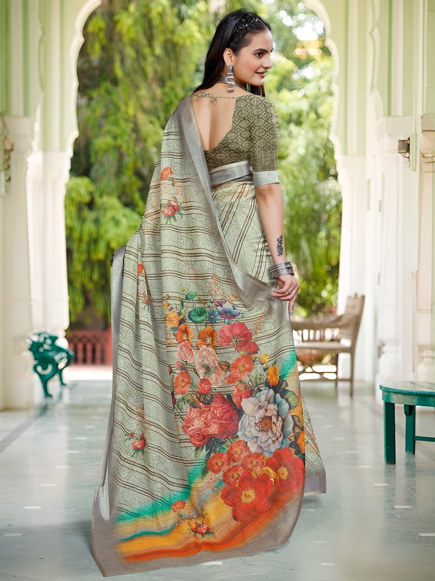 partywear designer saree for festive occasions