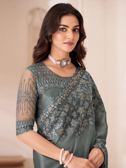 partywear designer saree for festive occasions
