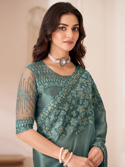 partywear designer saree for festive occasions