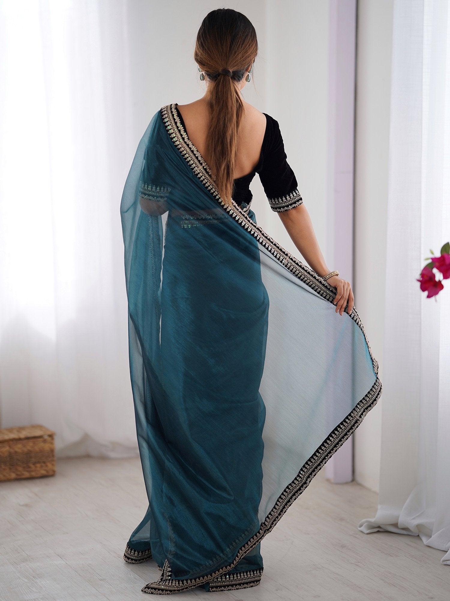 partywear designer saree for festive occasions