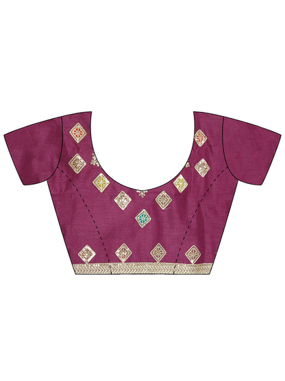 Mauve Party Wear Satin Silk Embellished Saree