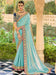 Blue Light Party Wear Satin Silk Embellished Saree
