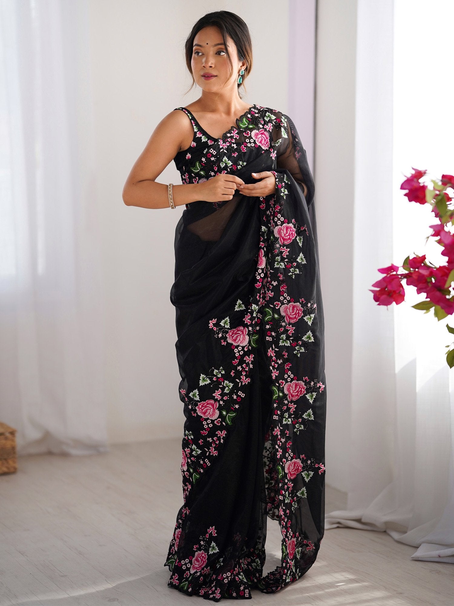 partywear designer saree for festive occasions
