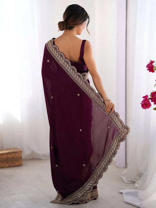 partywear designer saree for festive occasions