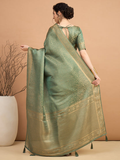 Light Banarasi Satin Silk Woven Saree