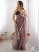 Purple Mauve Party Wear Net Embellished Saree