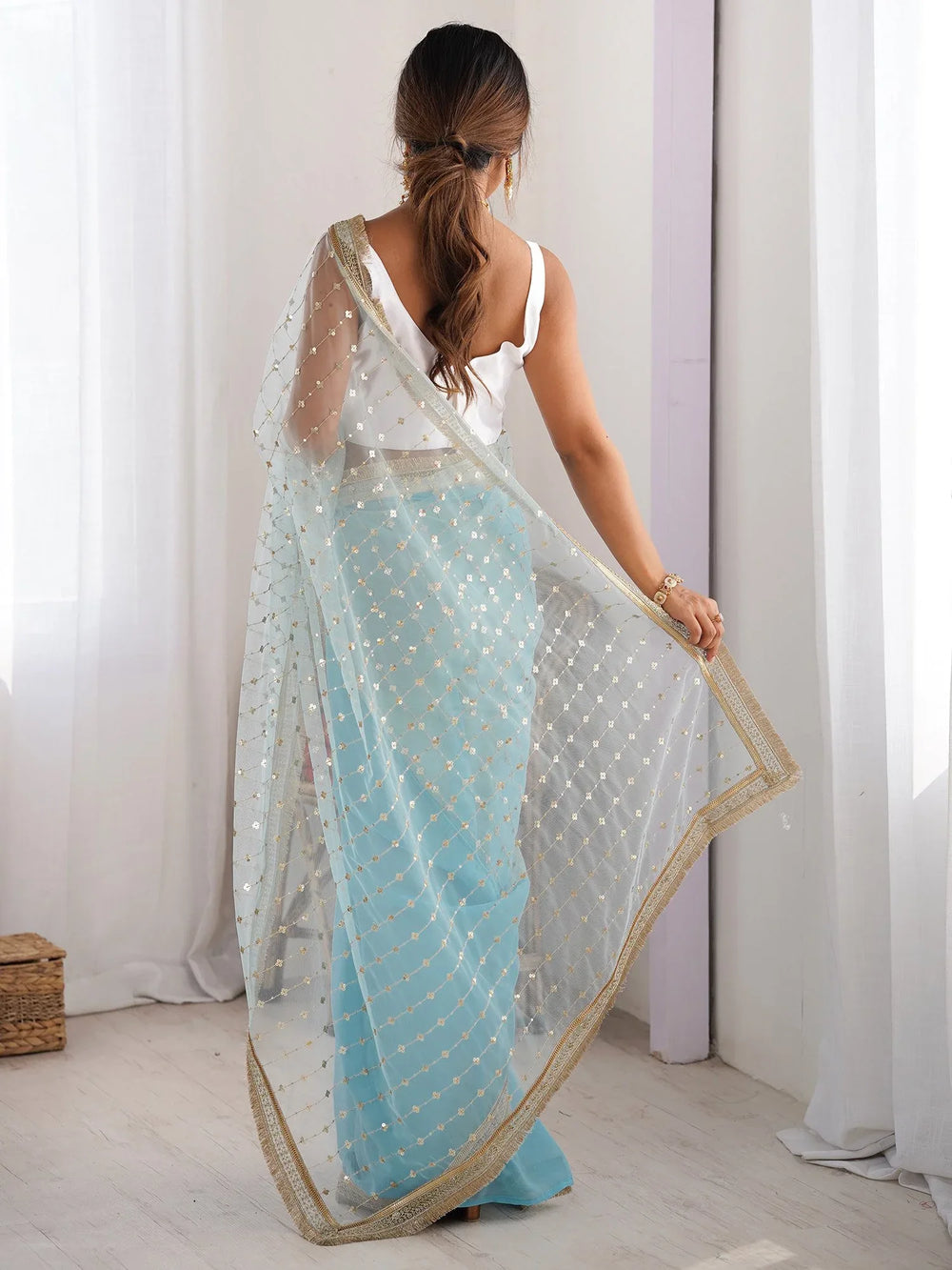 partywear designer saree for festive occasions