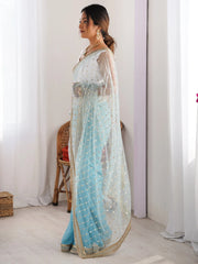Light Party Wear Net Embellished Saree