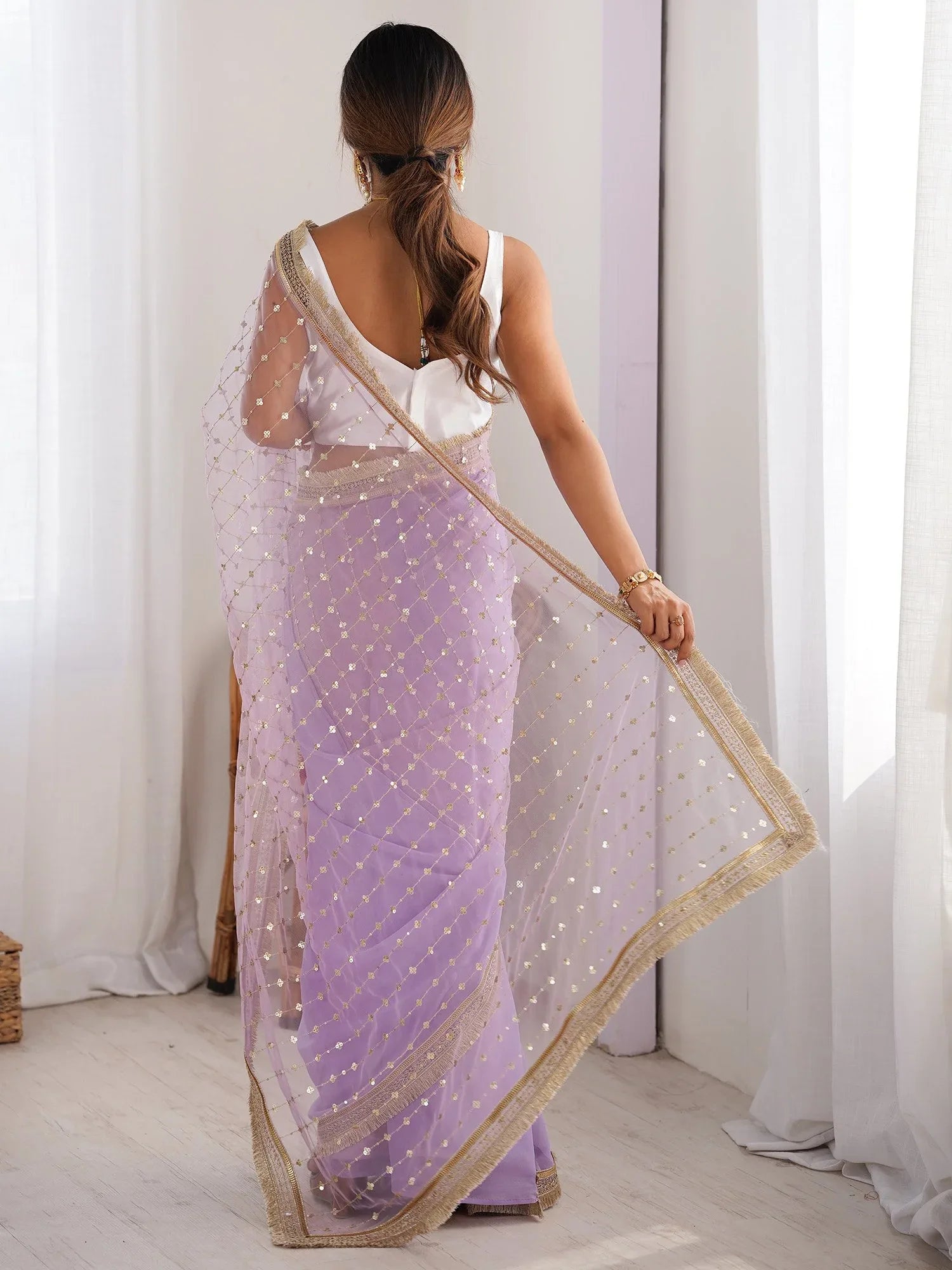 partywear designer saree for festive occasions