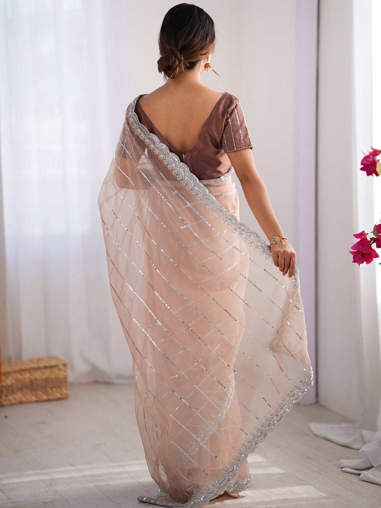 partywear designer saree for festive occasions