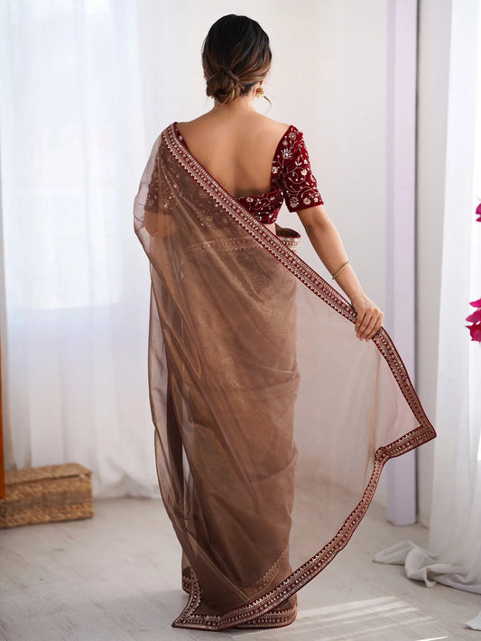 partywear designer saree for festive occasions