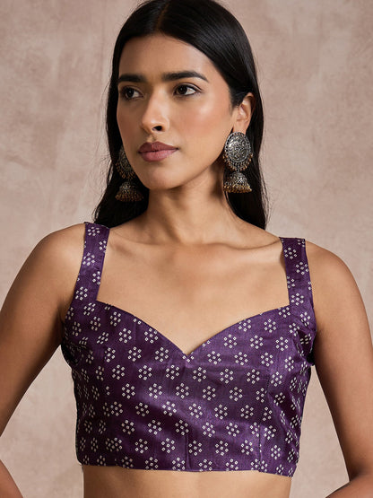Purple Sungudi Dola Silk Printed Saree