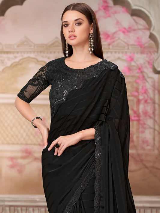 partywear designer saree for festive occasions