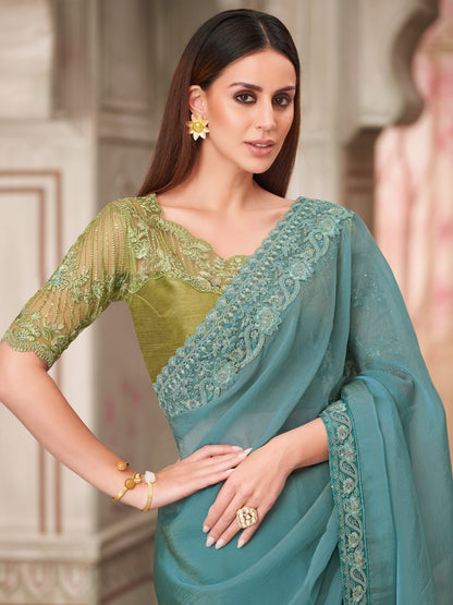 partywear designer saree for festive occasions
