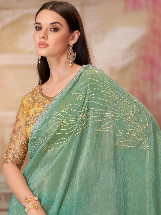 partywear designer saree for festive occasions