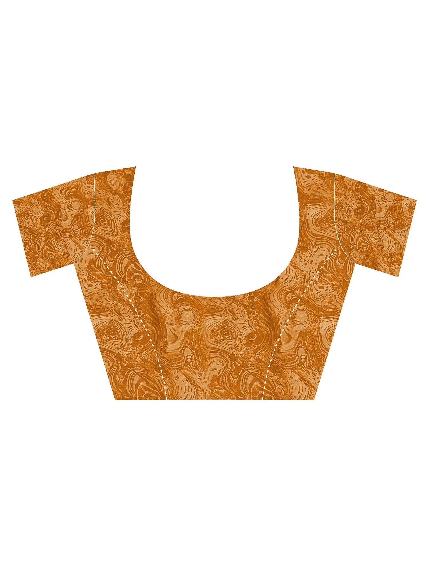 Beige Block Print Crepe Printed Saree