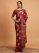 Maroon Maroon Block Print Pure Crepe Printed Saree