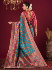 Light Banarasi Viscose Silk Woven Saree - The Dori Store