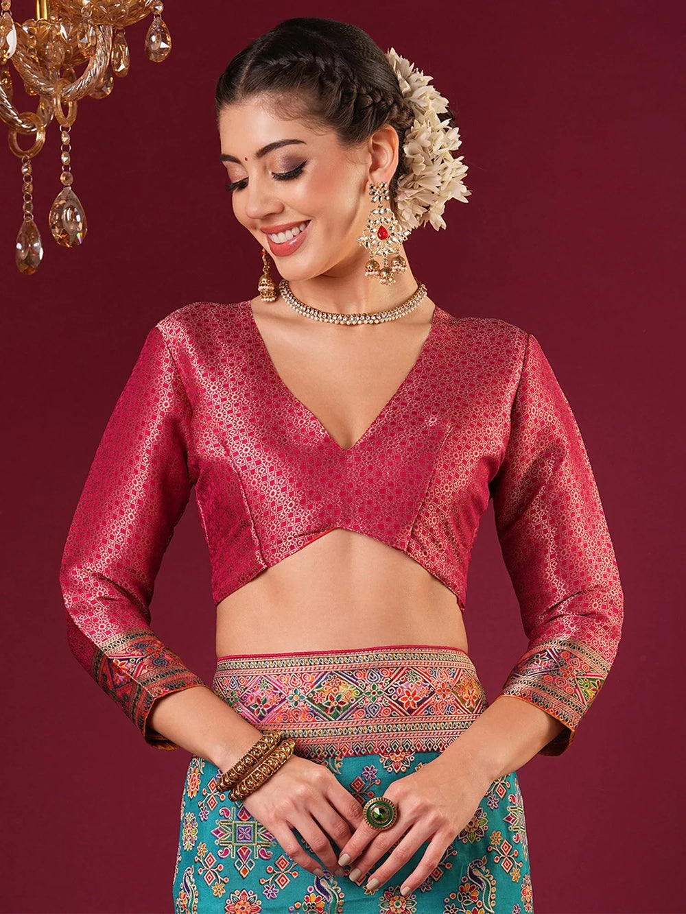 Light Banarasi Viscose Silk Woven Saree - The Dori Store