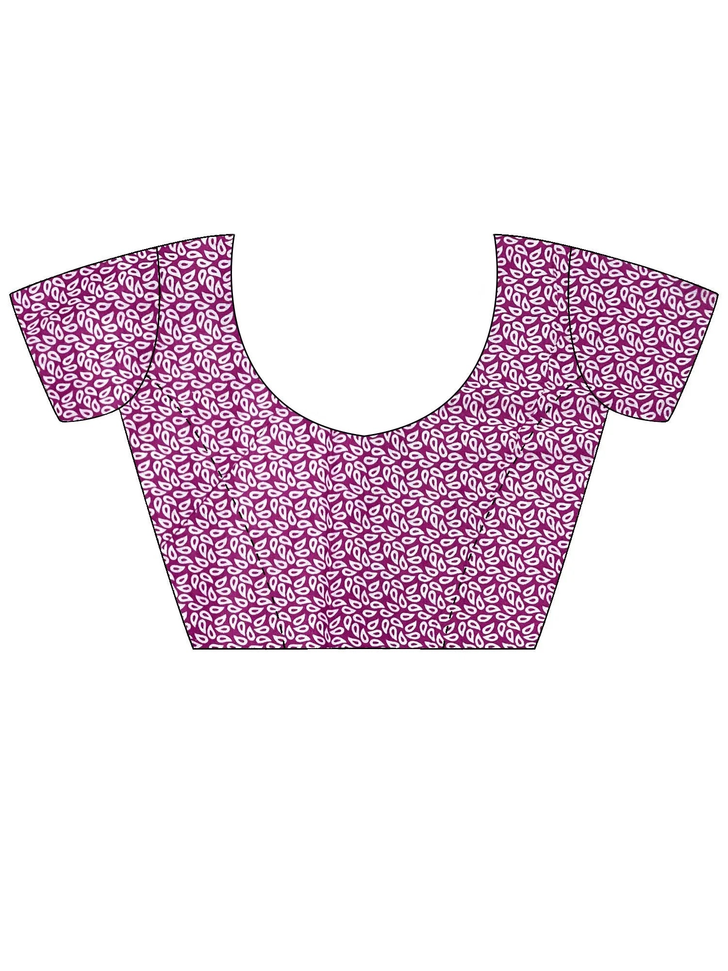 Magenta Block Print Cotton Printed Saree