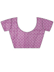 Magenta Block Print Cotton Printed Saree