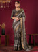 Brown Brown Sungudi Silk Blend Printed Saree