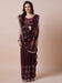 Purple Burgundy Party Wear Net Embroidered Saree