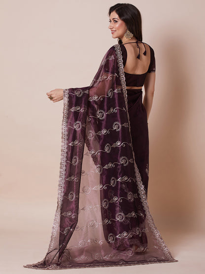 partywear designer saree for festive occasions