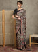 Black Black Block Print Pure Crepe Printed Saree