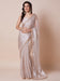 Cream Cream Party Wear Organza Embellished Saree