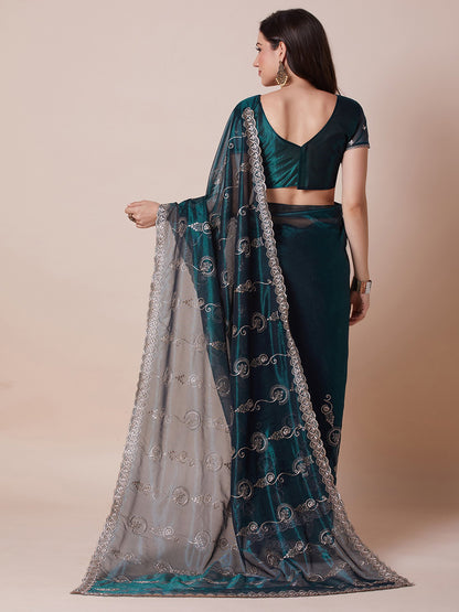 partywear designer saree for festive occasions