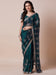 Blue Teal Party Wear Net Embroidered Saree
