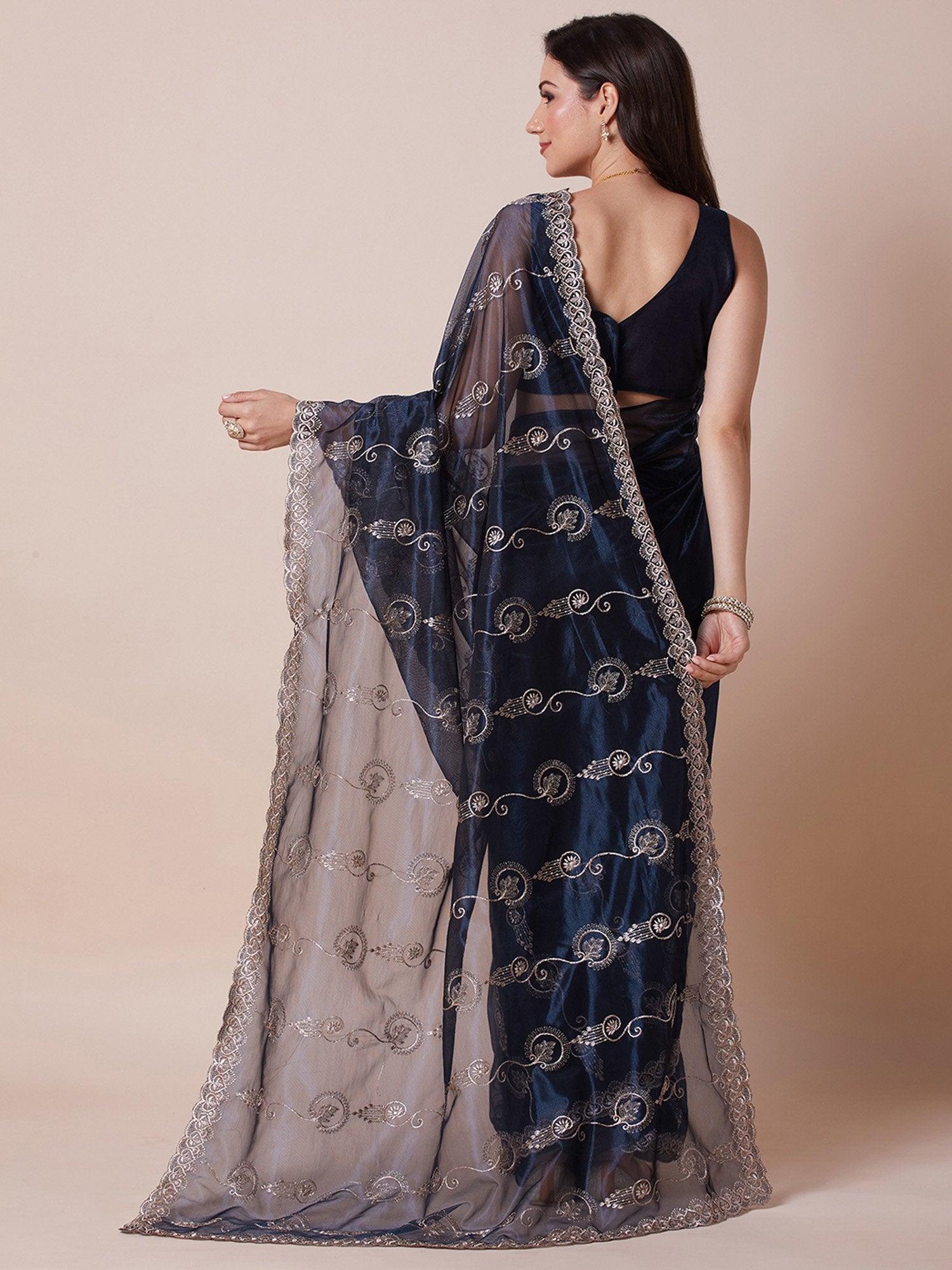 partywear designer saree for festive occasions