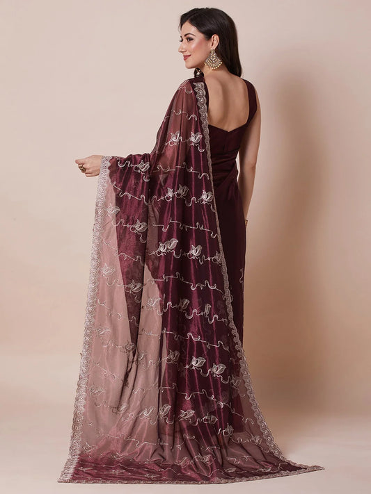 partywear designer saree for festive occasions