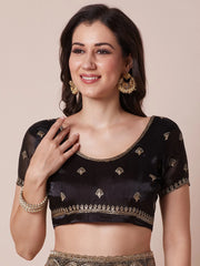 Black Party Wear Organza Embroidered Saree