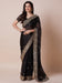 Black Black Party Wear Organza Embroidered Saree
