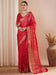 Red Red Banarasi Pure Georgette Woven Saree