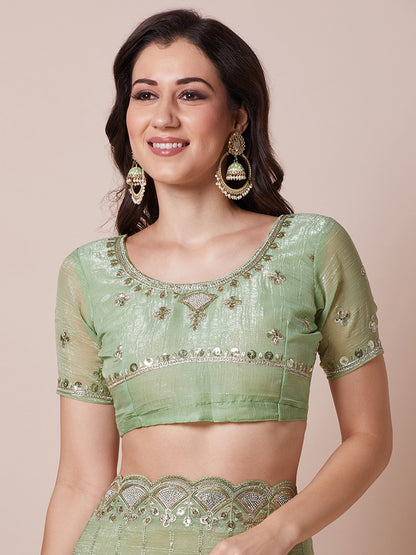 Light Party Wear Pure Georgette Embellished Saree