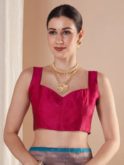 Blue Paithani Silk Blend Woven Saree