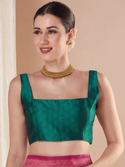 Pink Banarasi Silk Blend Woven Saree