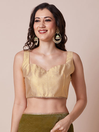 Olive Party Wear Satin Silk Embellished Saree
