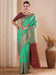 Blue Turquoise Banarasi Silk Blend Woven Saree