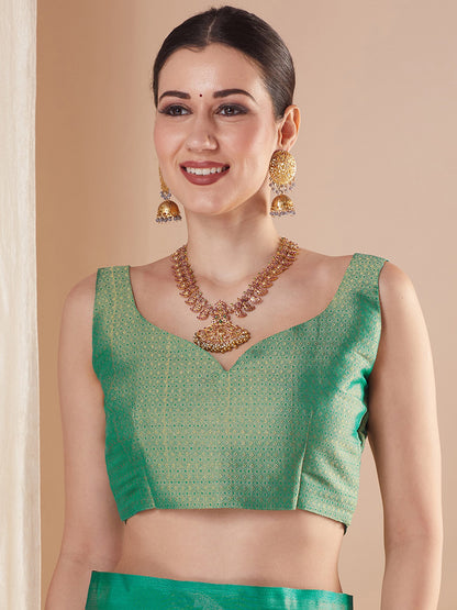 Gold Banarasi Tissue Woven Saree